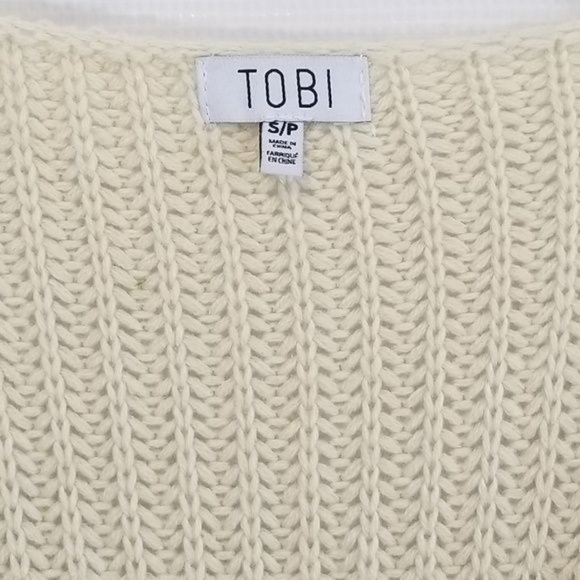 TOBI Spring Equinox Cream Button Front Cardigan Sweater Womens Size S - Picture 12 of 12